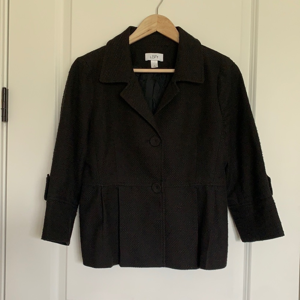 Ann Taylor LOFT Women’s Peplum Blazer Black 6